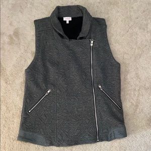 Pixley Zipper Detail Vest. Textured fabric.